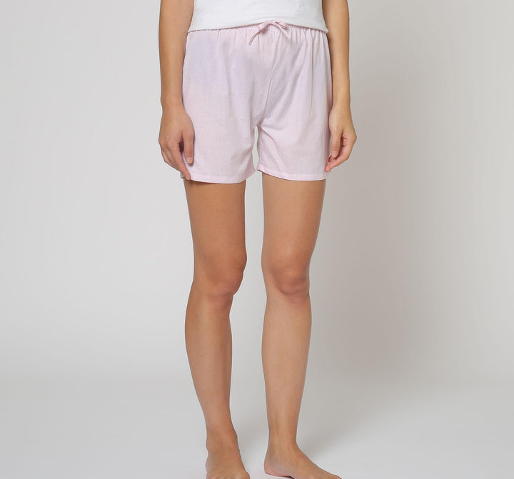 Shorts in cotone righe bianche e rosa<BR/> SHORT BC 777 GOLD 