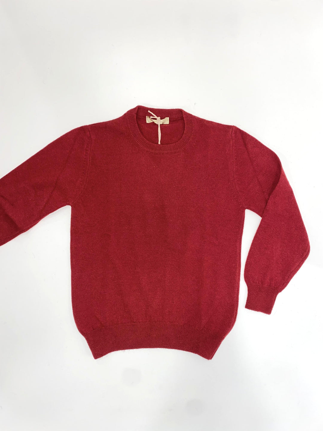 Maglione classico a girocollo in lana bordeaux 702 BD Elle 