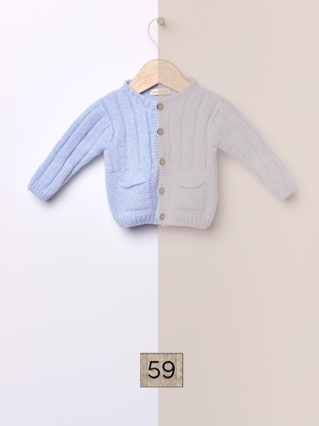 Cardigan a coste in lana 04308A 59 WEDOBLE 