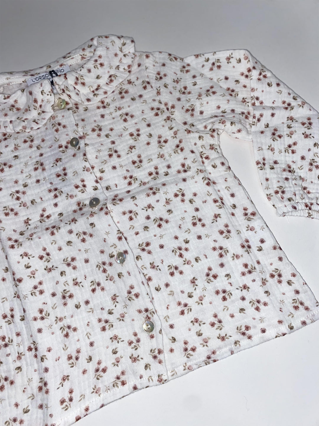 Camicia in mussola neonato con stampa floreale CAM/R N BD ORSO BRUNO 