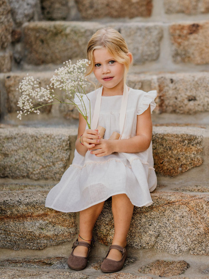 Vestito corto in cotone e lino 04704B 90 WEDOBLE 