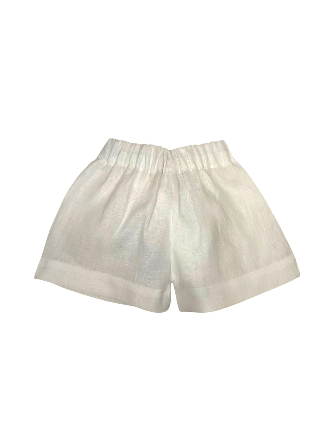 Pantaloncino in lino bianco con fiocco GAIA 22 Mantì 