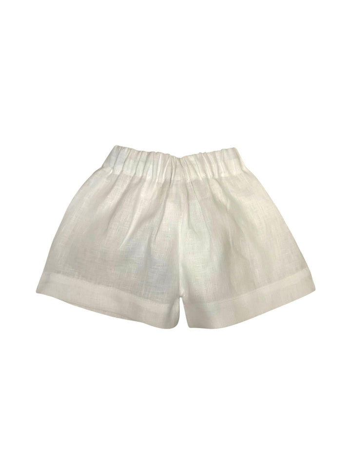 Pantaloncino in lino bianco con fiocco GAIA 22 Mantì 