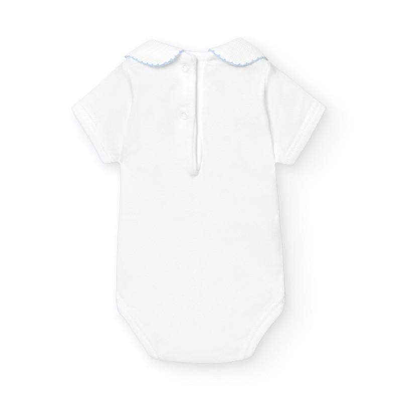 Body neonato manica corta con colletto in piquet<BR/> 1181 CE BABIDU 