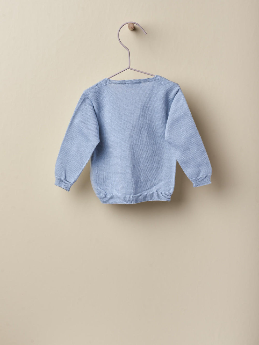 Cardigan scollo a v in filo celeste 09308B 01 WEDOBLE 
