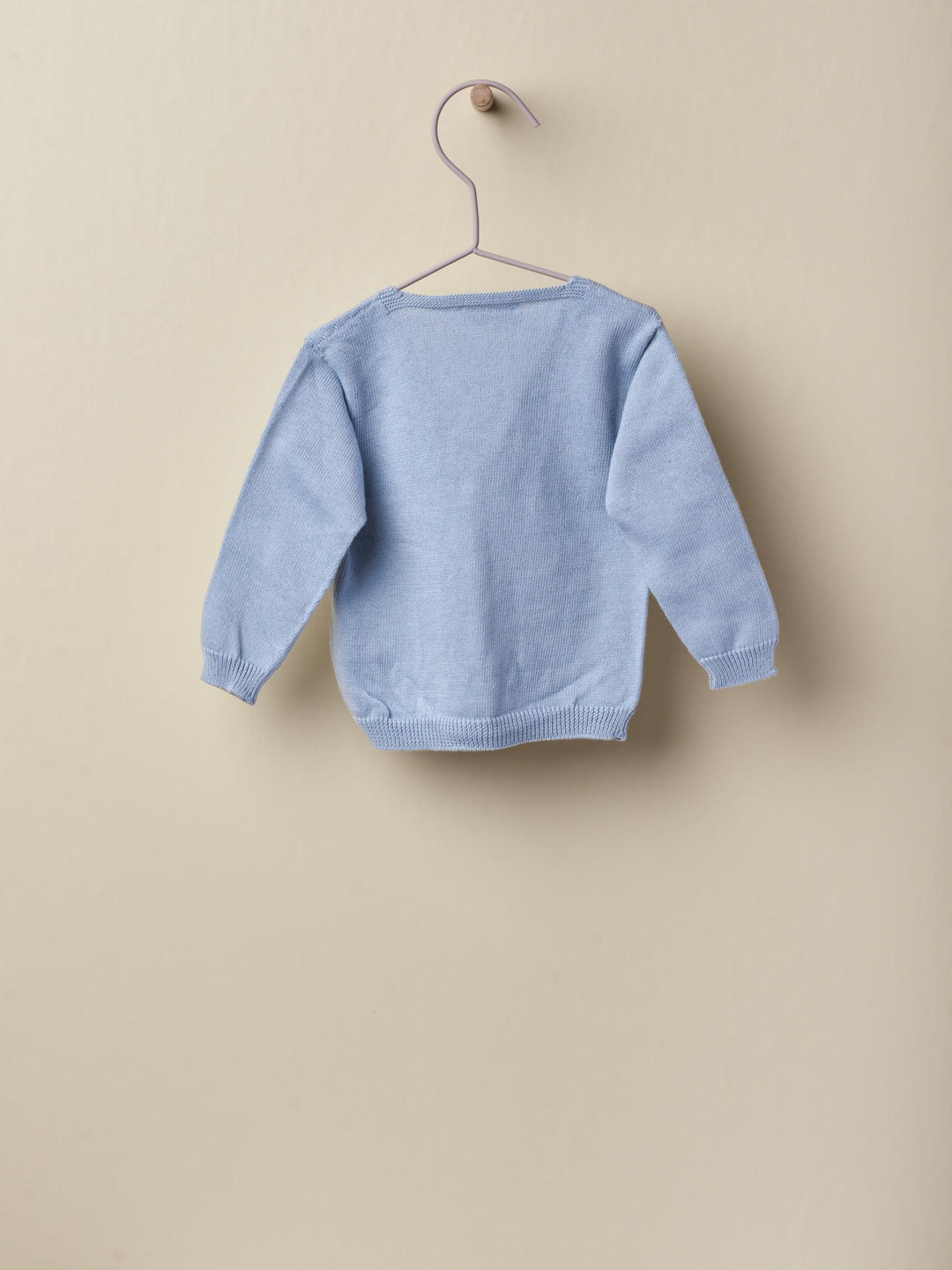 Cardigan scollo a v in filo celeste 09308B 01 WEDOBLE 