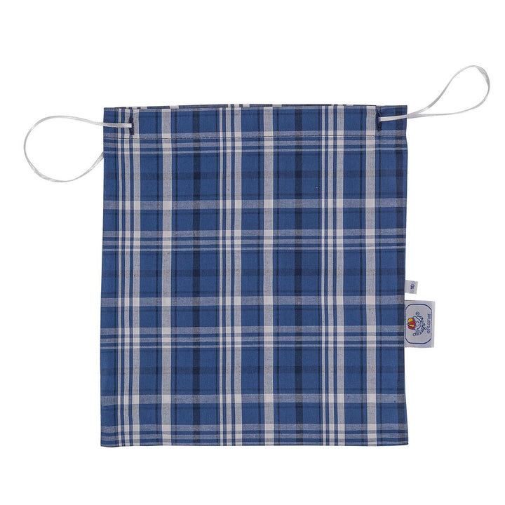 Pigiama lungo in cotone blu con quadro e riga bianca CHARLY BCL/7 929 GOLD 