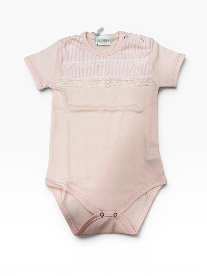 Body cotone caldo con pizzo rosa 52571 R0 La Perla 