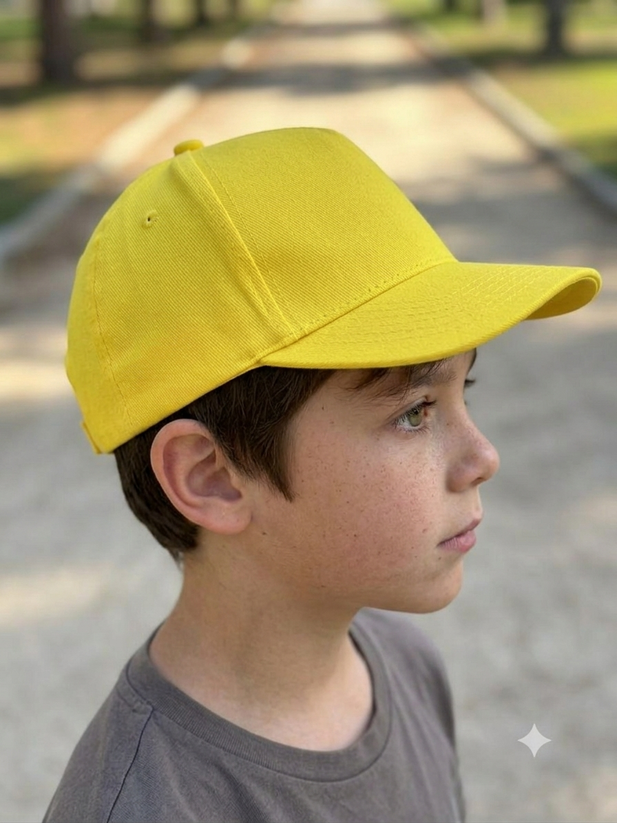 Cappellino tinta unita con visiera giallo 7041 GI Pama 