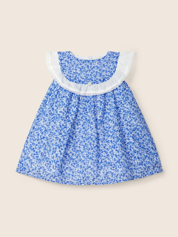 Abito con vivace fantasia floreale blu 07704A 90 WEDOBLE 