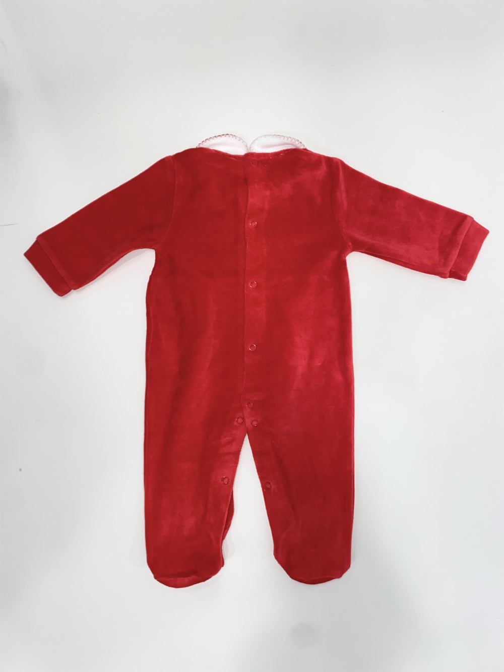 Tutina in ciniglia con dettagli a quadretti 19805 RS BABIDU 