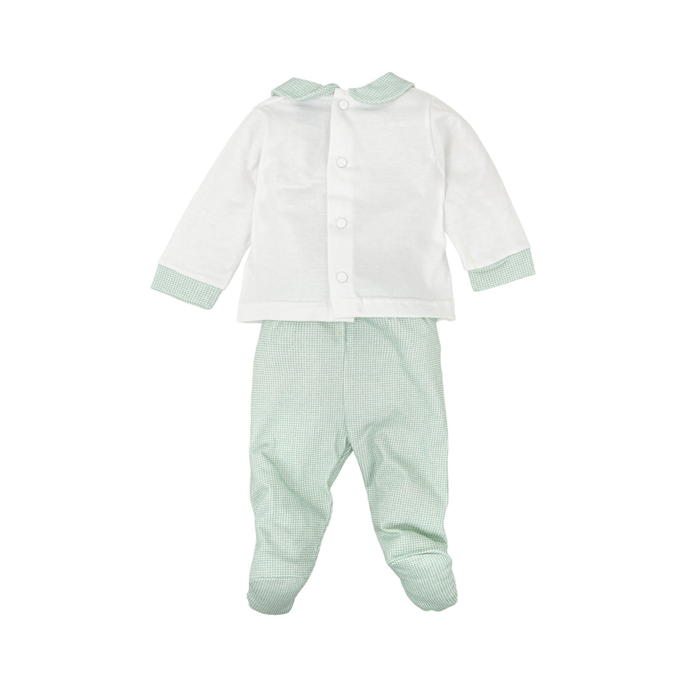 Completo bianco e verde a quadretti 50224 BV BABIDU 