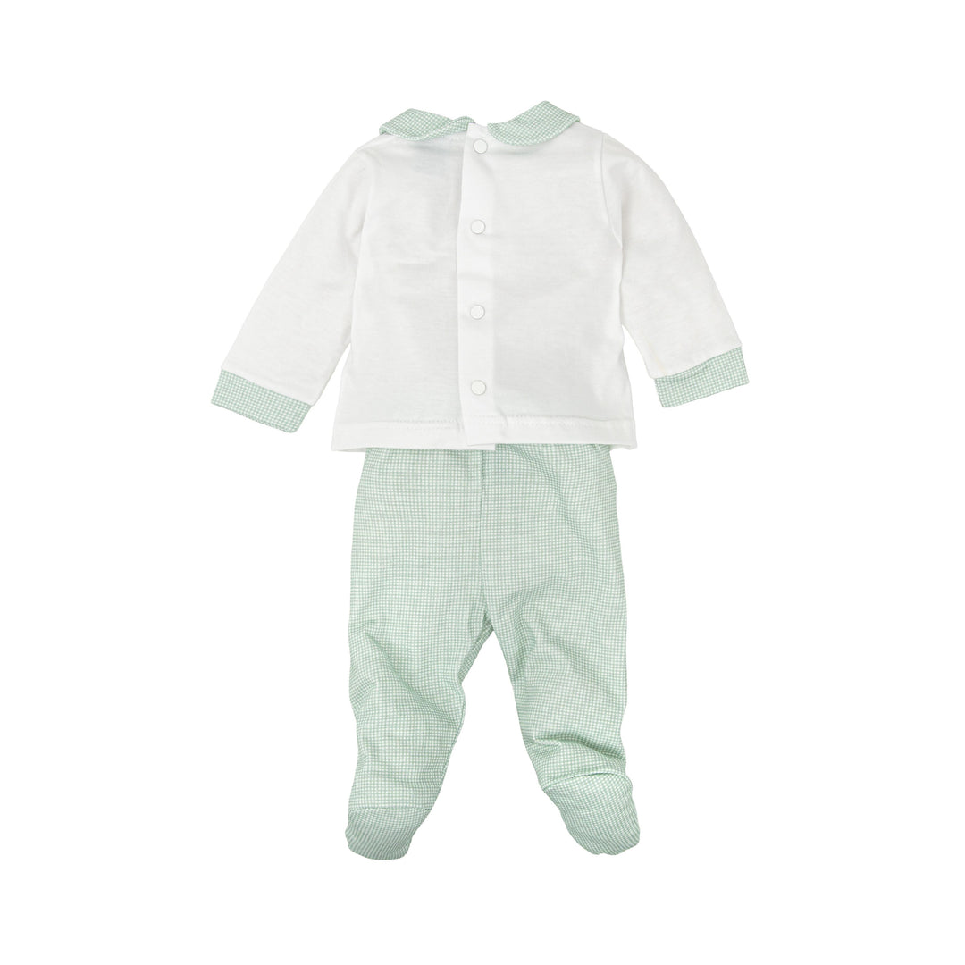 Completo bianco e verde a quadretti 50224 BV BABIDU 