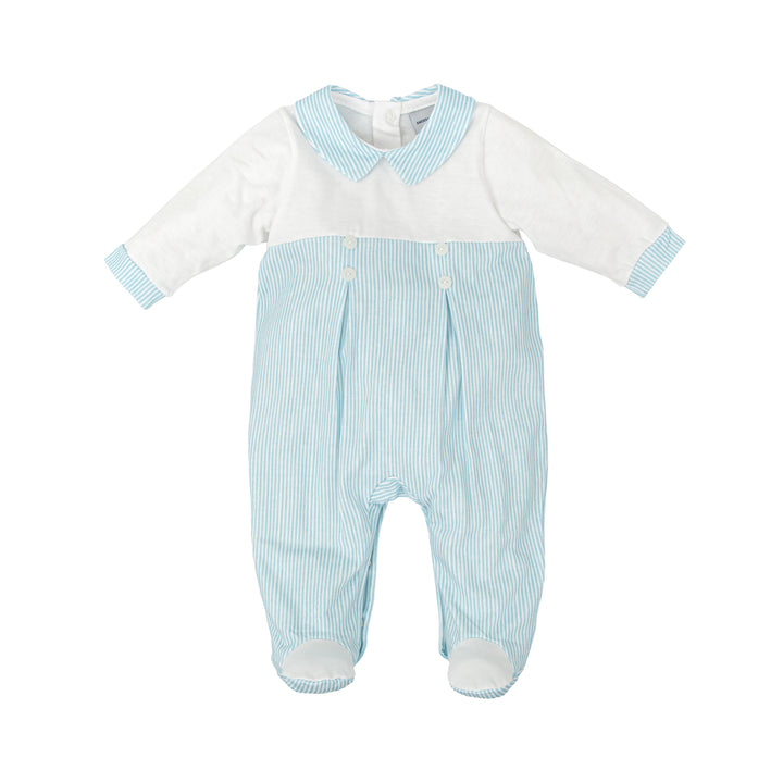 Tutina in cotone con colletto e righe 10223 BT BABIDU 