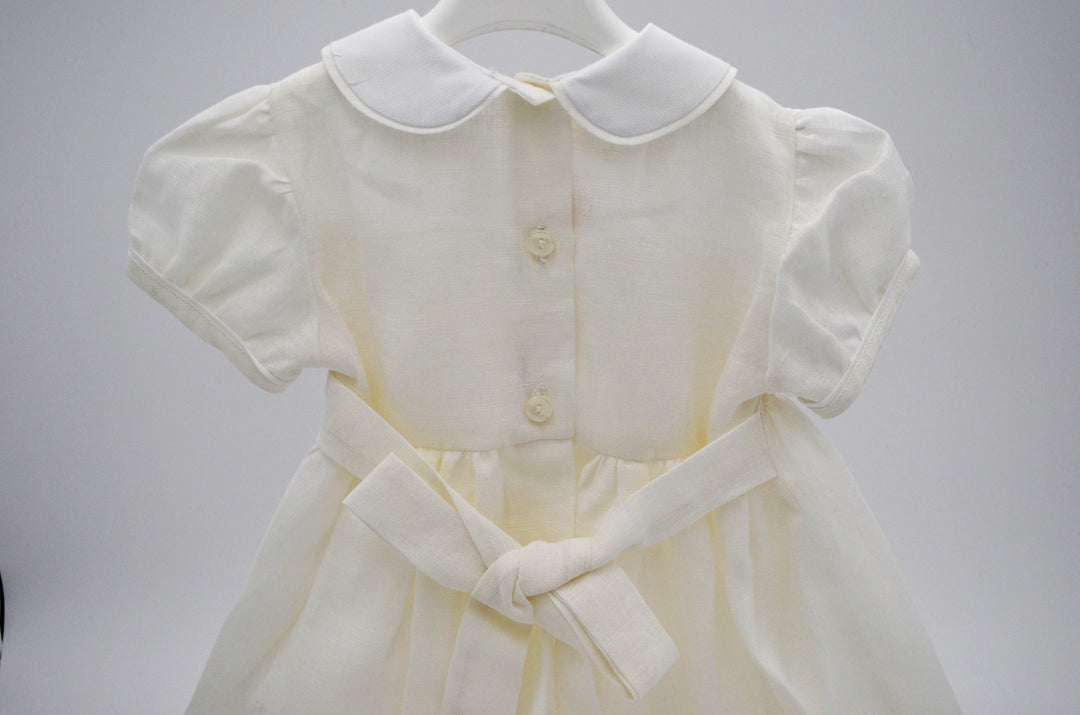 Abito punto smock in lino 4287AL BI PILAR 