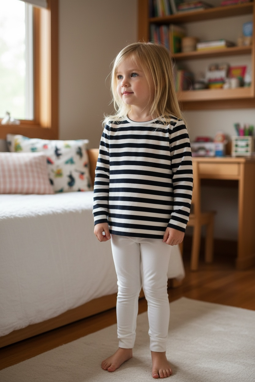 Pigiama in caldo cotone a righe e leggins FSI 9150I00 066# SOTTOCOPERTA 