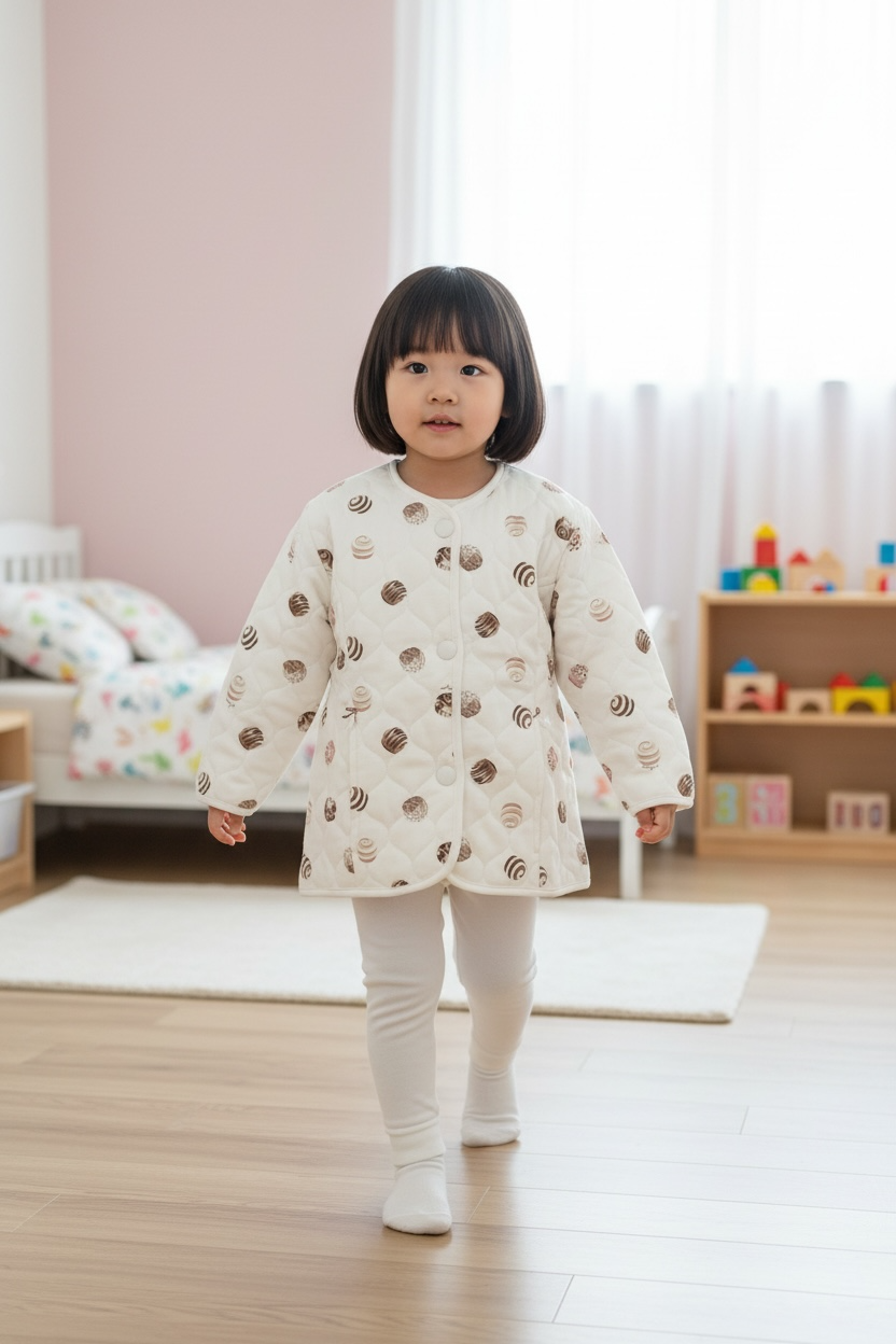 Giacca da camera in cotone caldo trapuntata a fantasia 1235I00 705 SOTTOCOPERTA 