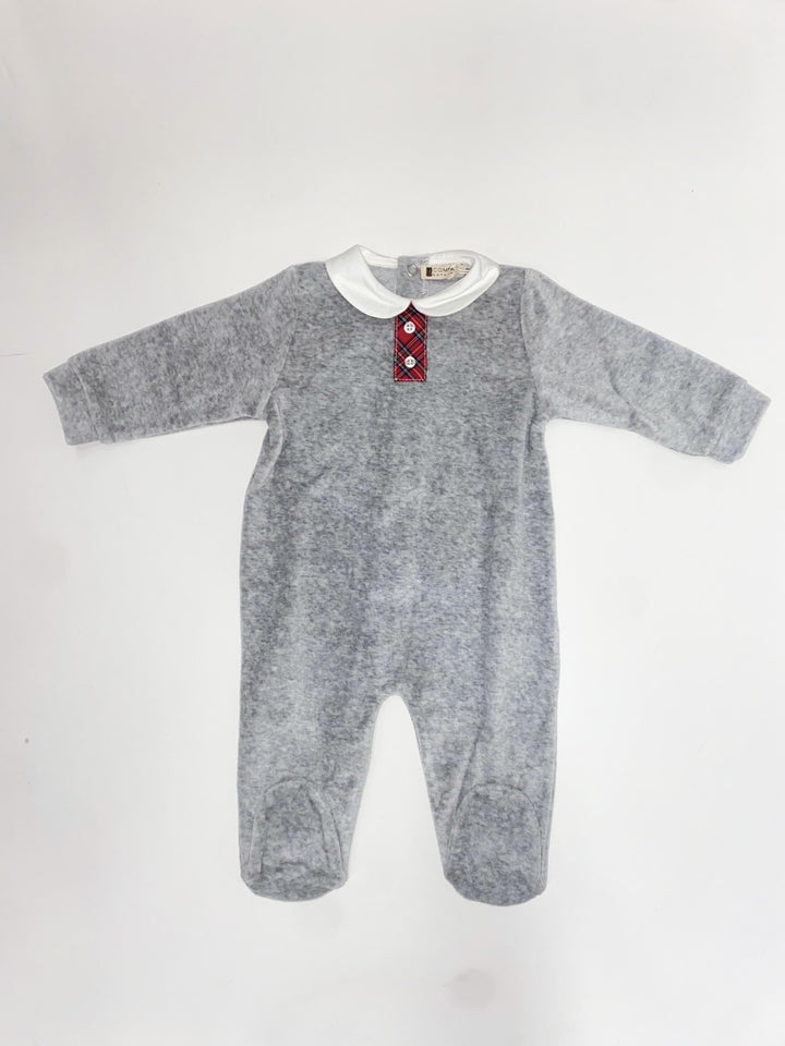 Tutina intera in ciniglia con dettaglio tartan 9090/05 GR PERDIPIU 