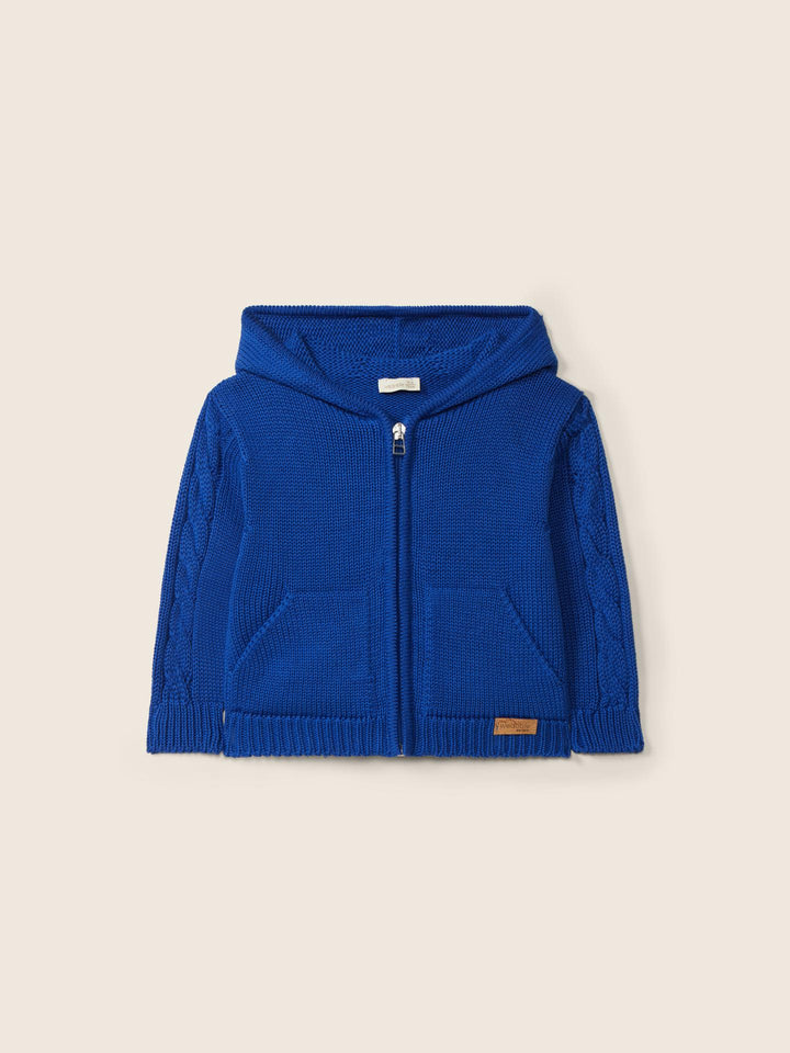 Cardigan con cappuccio e zip in filo 12308B 62 WEDOBLE 