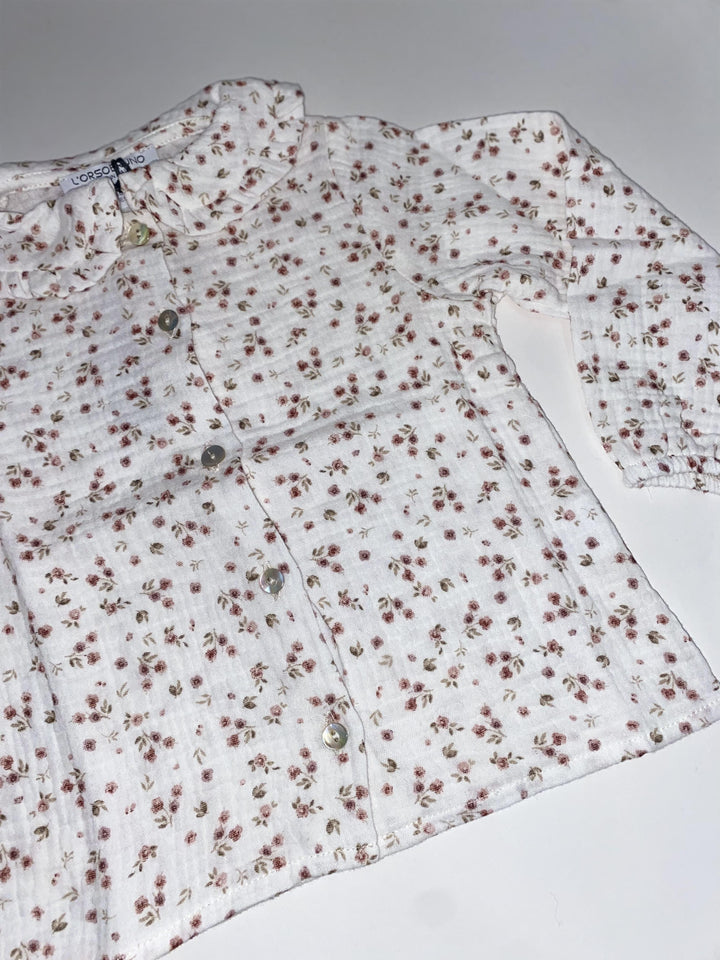 Camicia in mussola con stampa floreale CAM/R BD ORSO BRUNO 