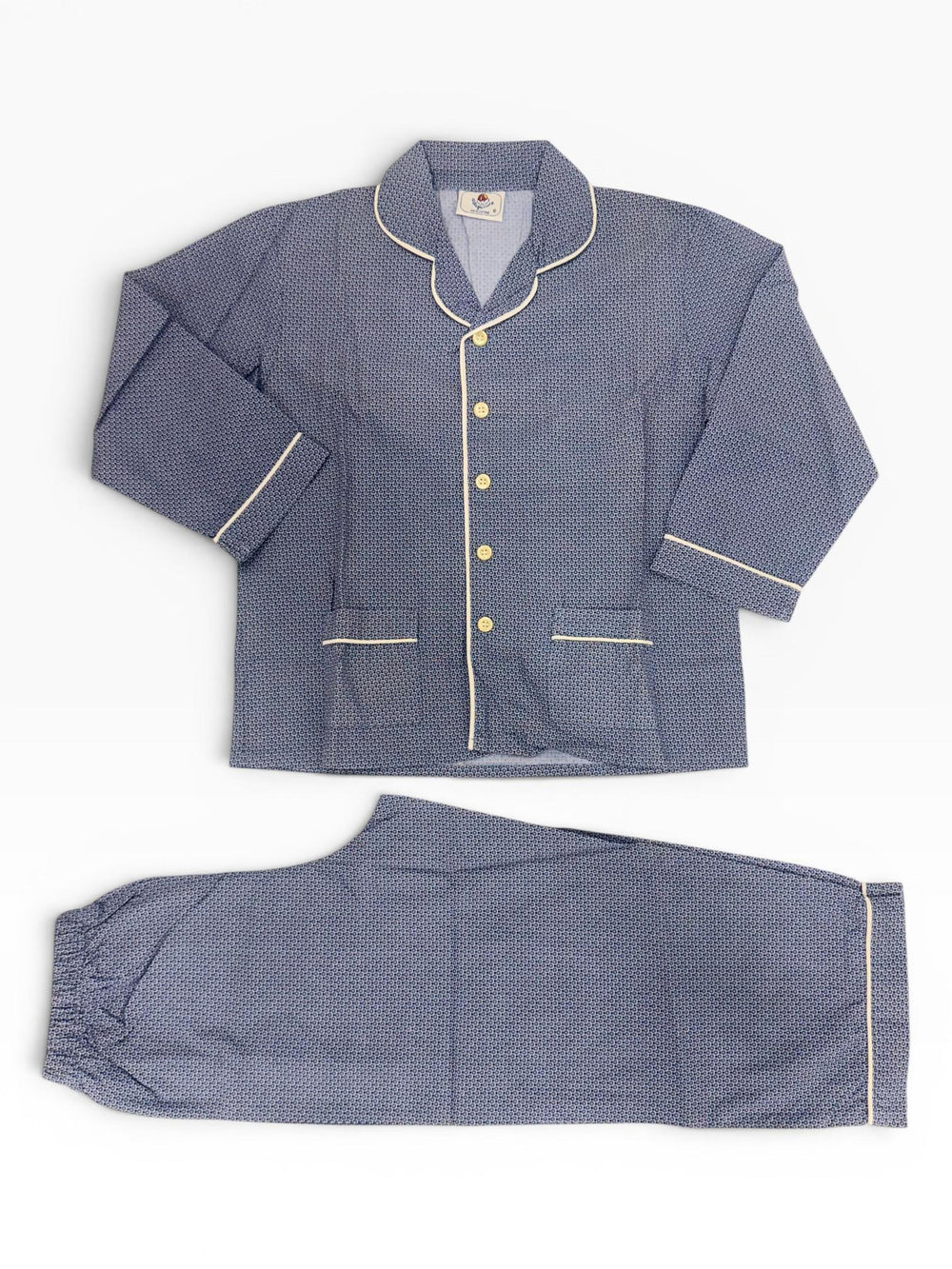 Pigiama lungo in cotone a fantasia CHARLY B 190 GOLD 