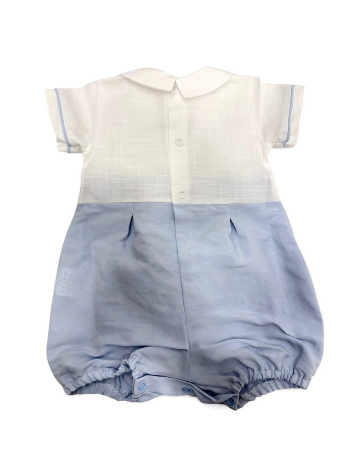 Pagliaccetto in misto lino con ricamo orsetto PA8890 BC Teto e Tatta 