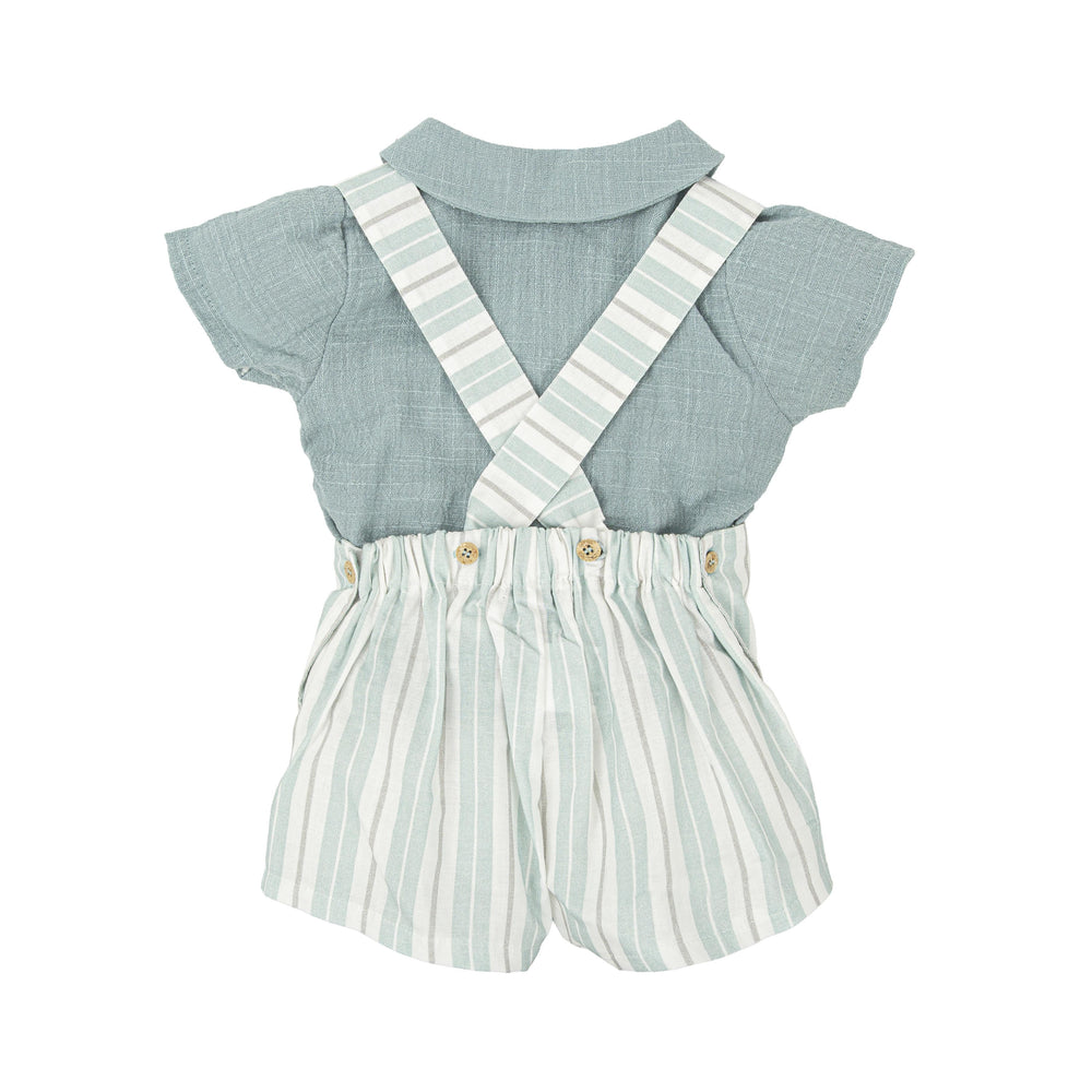 Completo camicia e salopette a righe 42418 OT BABIDU 