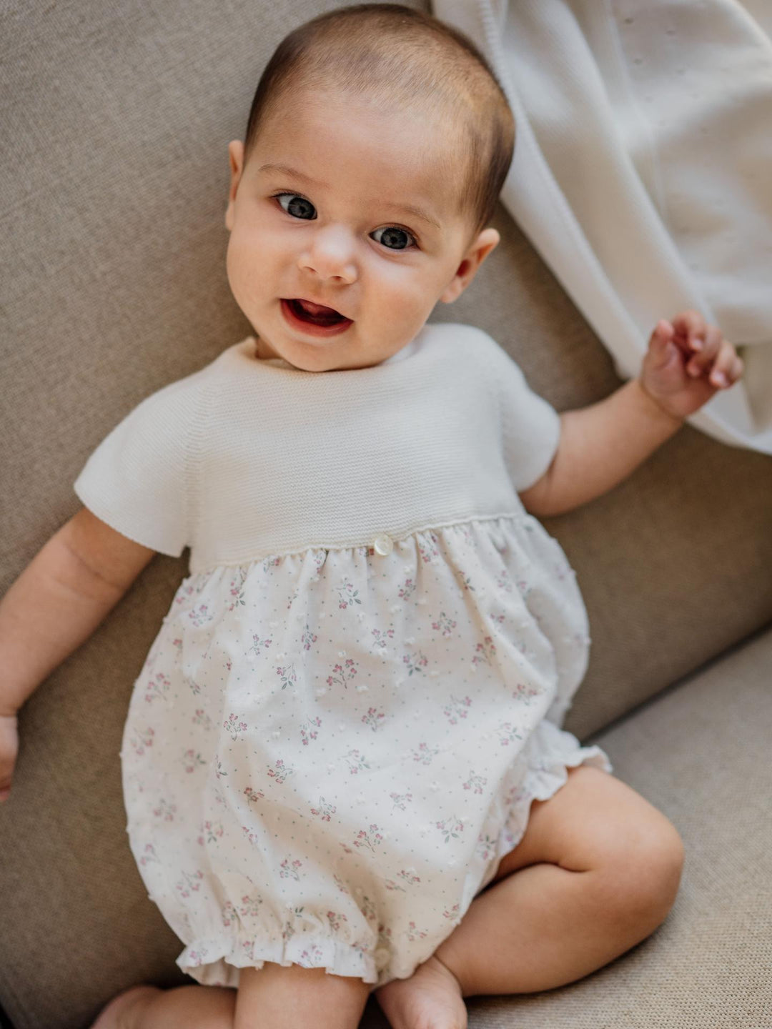 Pagliaccetto in filo a maniche corte con stampa floreale 01405A 90 WEDOBLE 