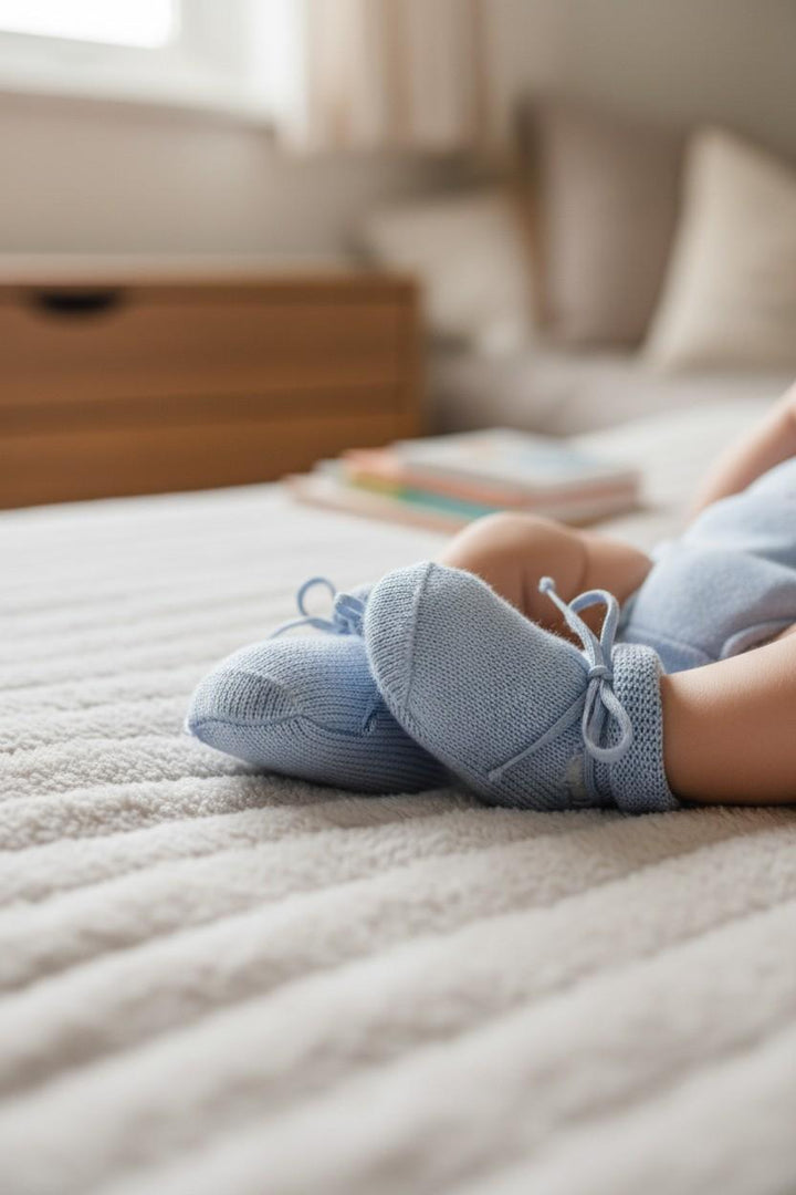 Scarpine in filo con laccio celeste 9623 AO5 STORY calze 