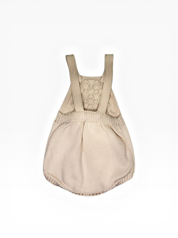 Salopette corta in filo beige 26104 12 Babby 