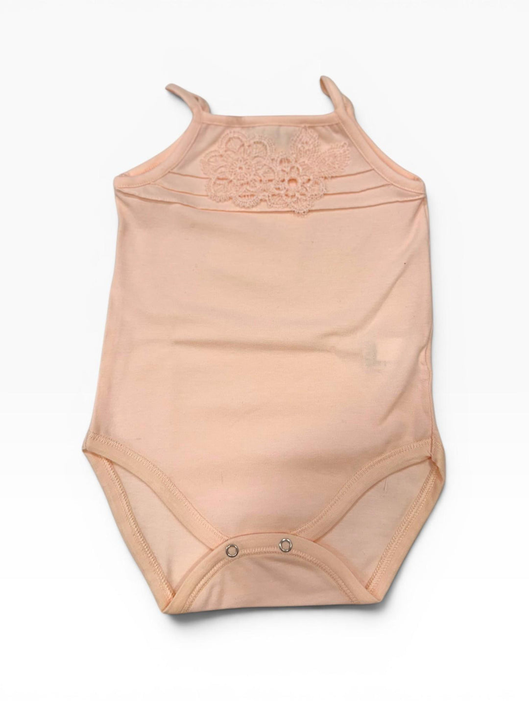 Body a canotta in cotone rosa antico con ricamo floreale 50031 R3 La Perla 