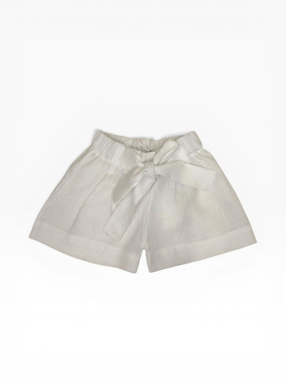 Pantaloncino in lino bianco con fiocco GAIA 22 Mantì 