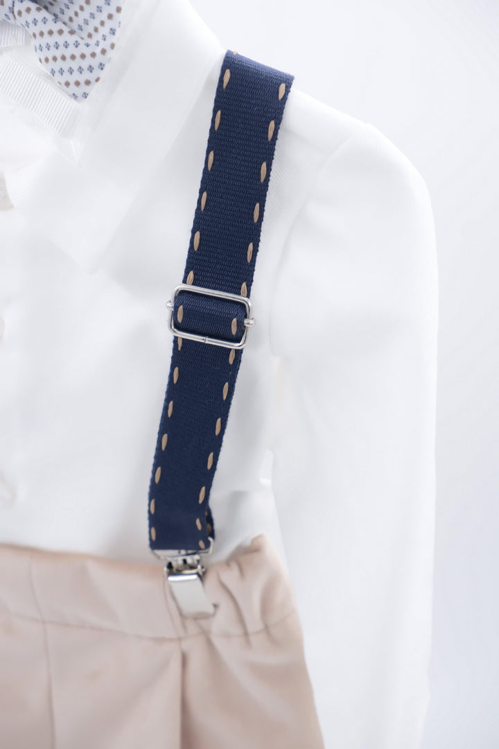 Completo con bretelle (pantalone begie) CB6770 BS Teto e Tatta 