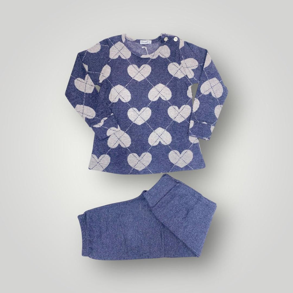 Pigiama in punto milano con trama a cuori FSI 9125I00 58# SOTTOCOPERTA 