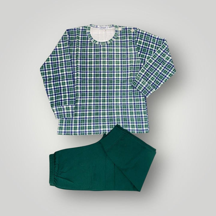 Pigiama caldo cotone a fantasia verde FSI 9225I00 129# SOTTOCOPERTA 