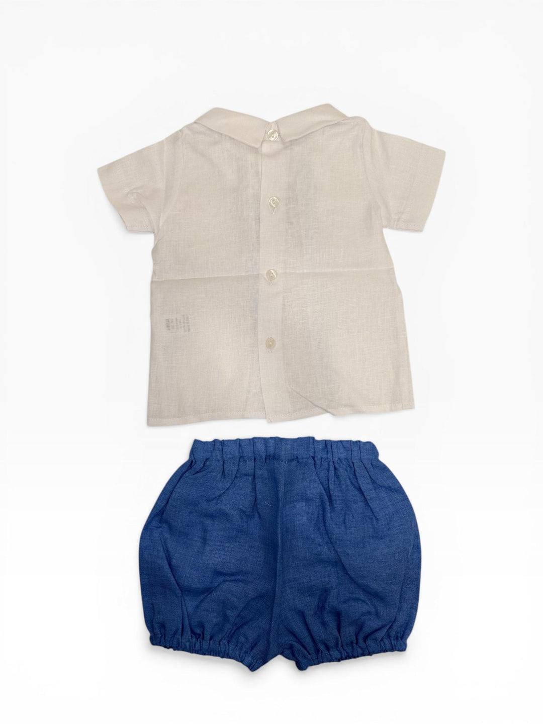 Completo in misto lino bianco e azzurro C219 BC NINNAOH 