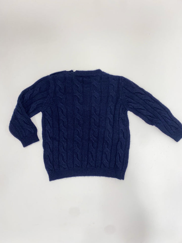 Maglione in lana a treccia blu 44576 B9 Per Te 