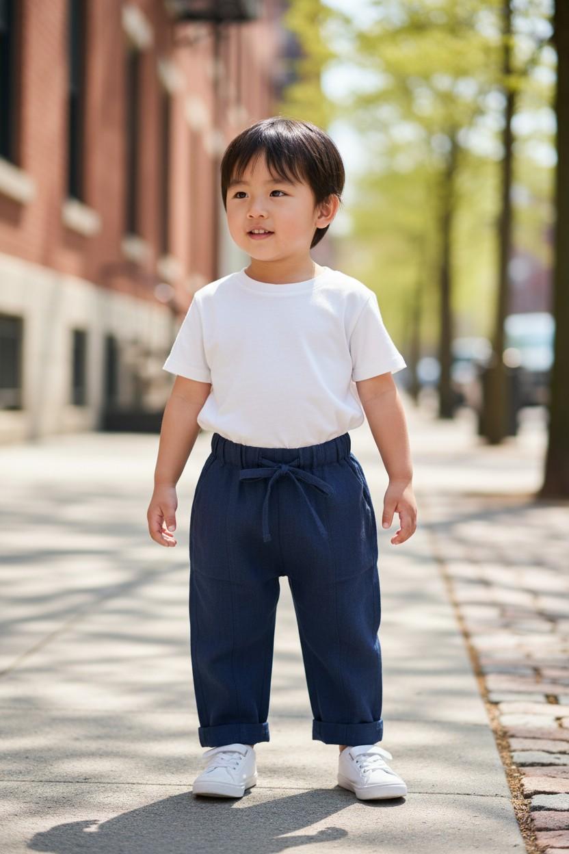 Pantalaccio in lino blu notte MATTIA 20 Mantì 