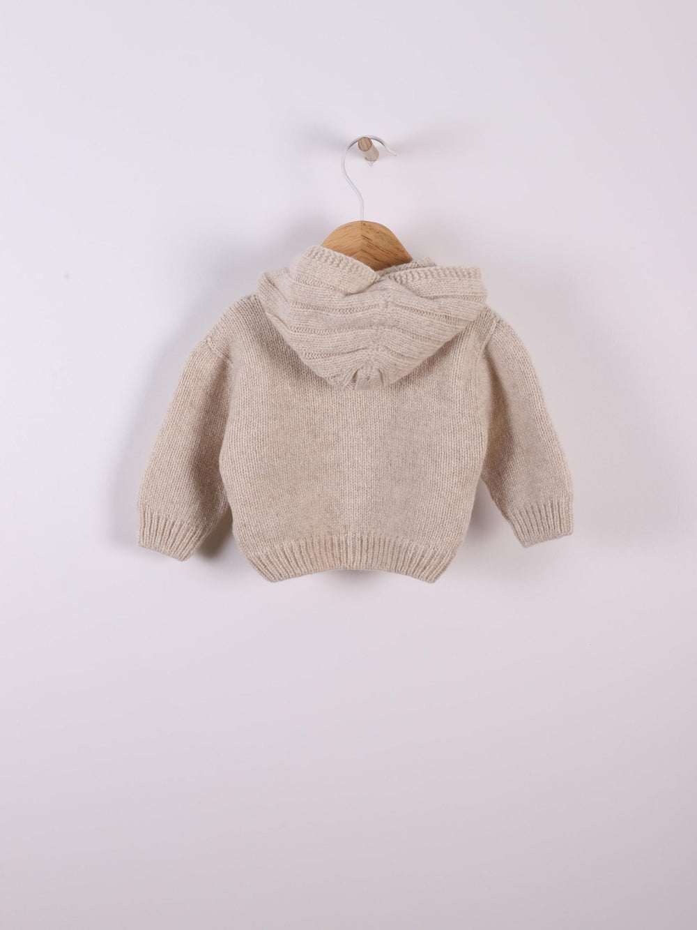Cardigan con cappuccio lavorato a maglia in lana merino 03308A 22 WEDOBLE 