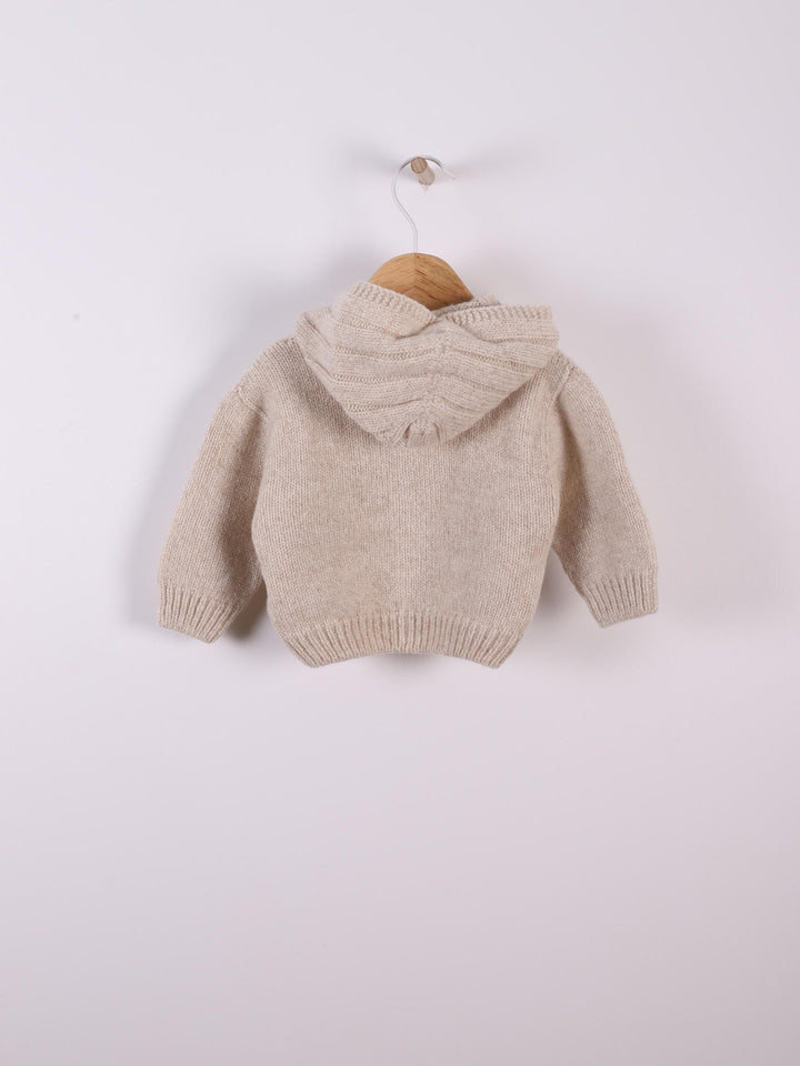 Cardigan con cappuccio lavorato a maglia in lana merino 03308A 22 WEDOBLE 