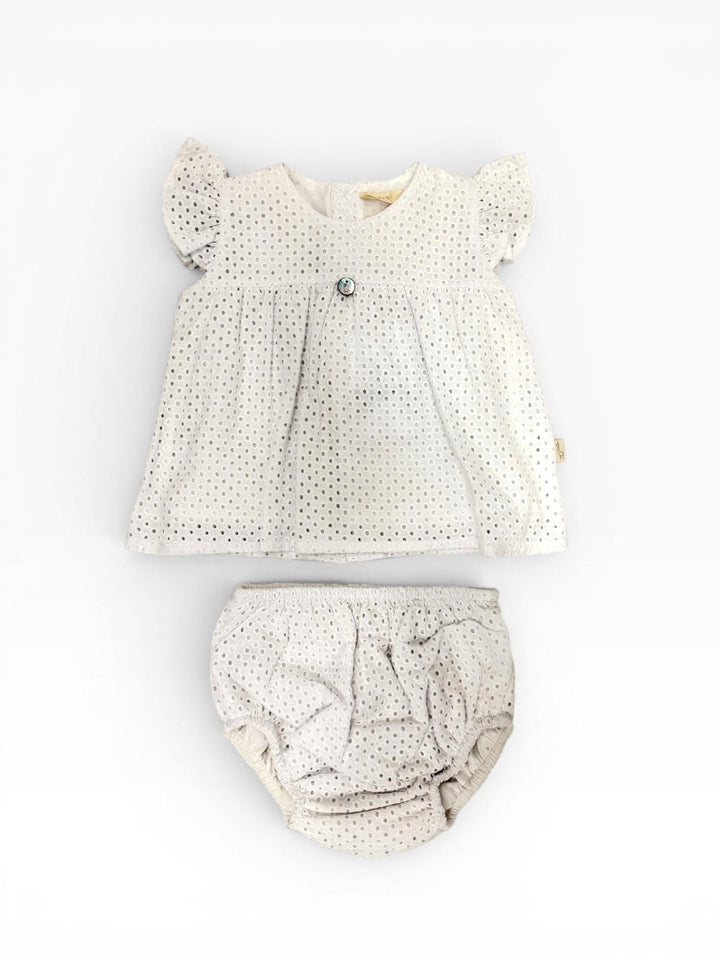 Completo in cotone traforato bianco BI70G BI Baby gi 