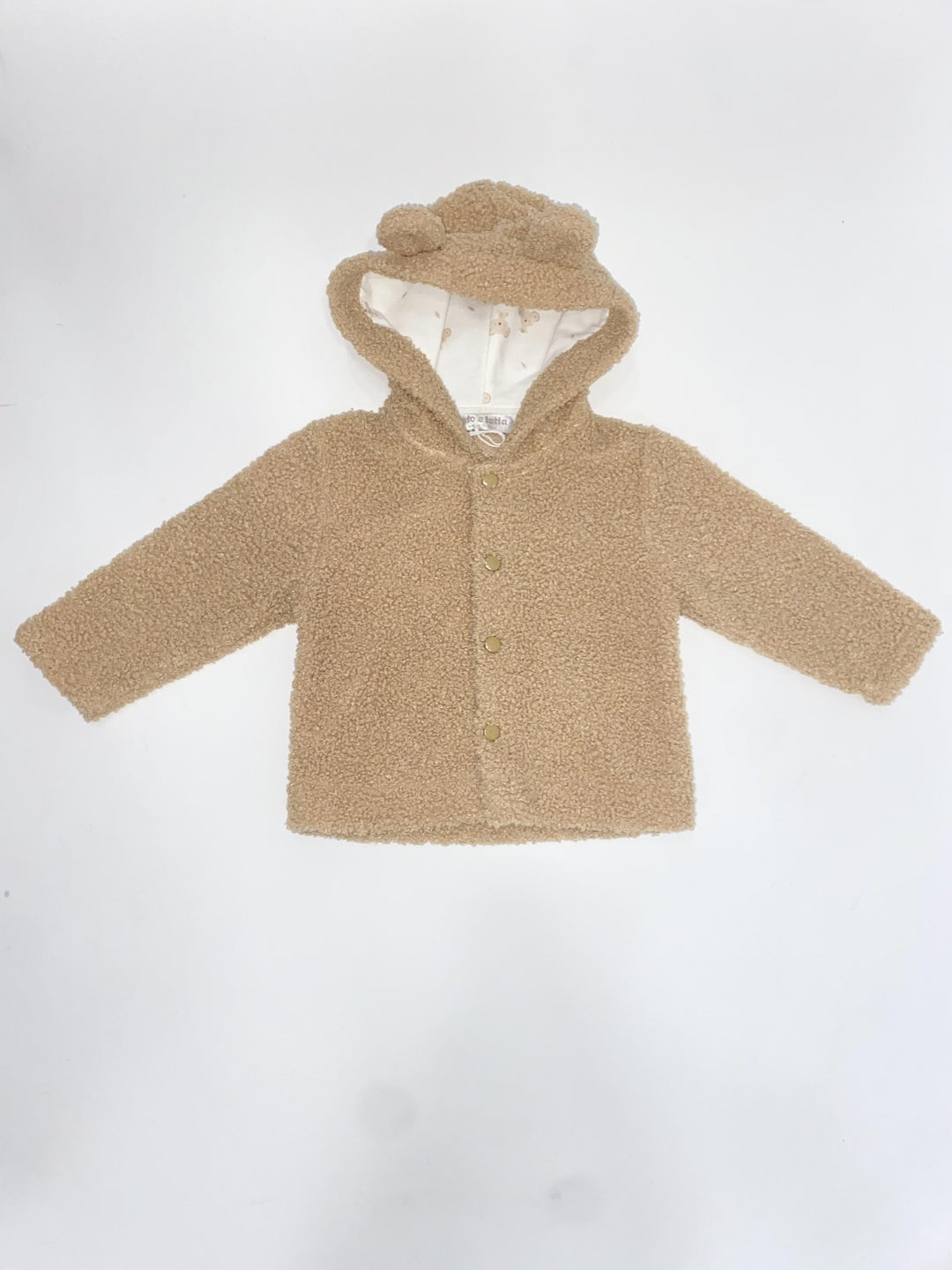 Cardigan orsetto in tessuto teddy con cappuccio GN8343 BS Teto e Tatta 