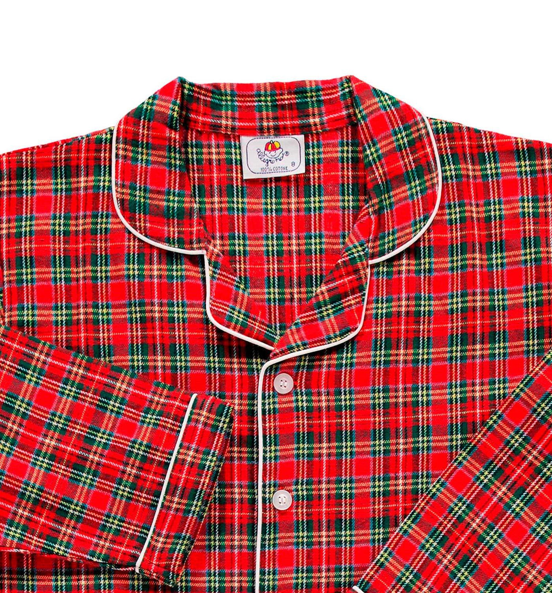 Pigiama in flanella lungo rosso scozzese maschio CHARLY BF 641 GOLD 