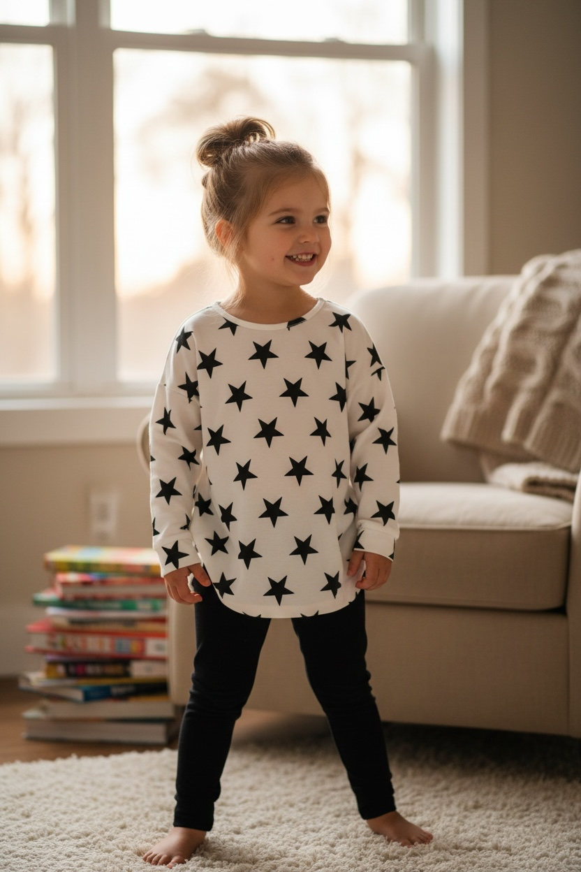 Pigiama in caldo cotone con fantasia a stelle FSI 9125I00 746N# SOTTOCOPERTA 