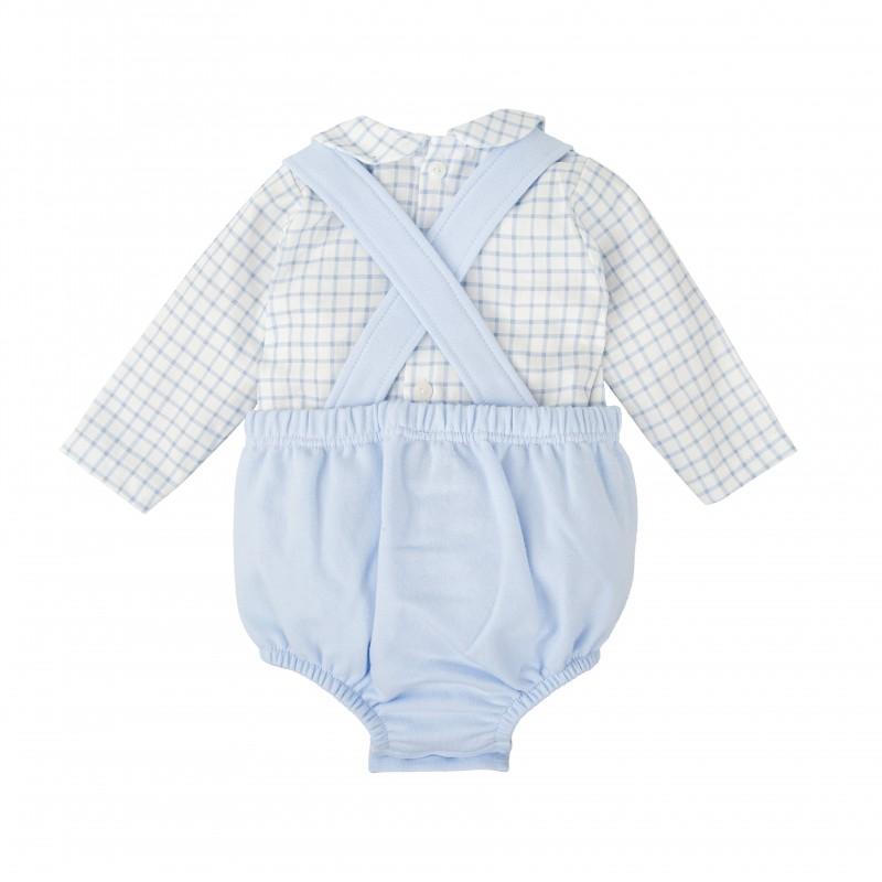 Salopette corta e camicia vichy 40614 CE BABIDU 