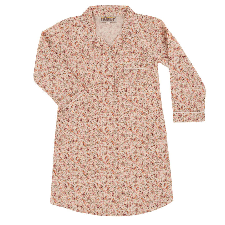 Camicia da notte bambina in cotone fiori rosa NANCY BF 070 GOLD 