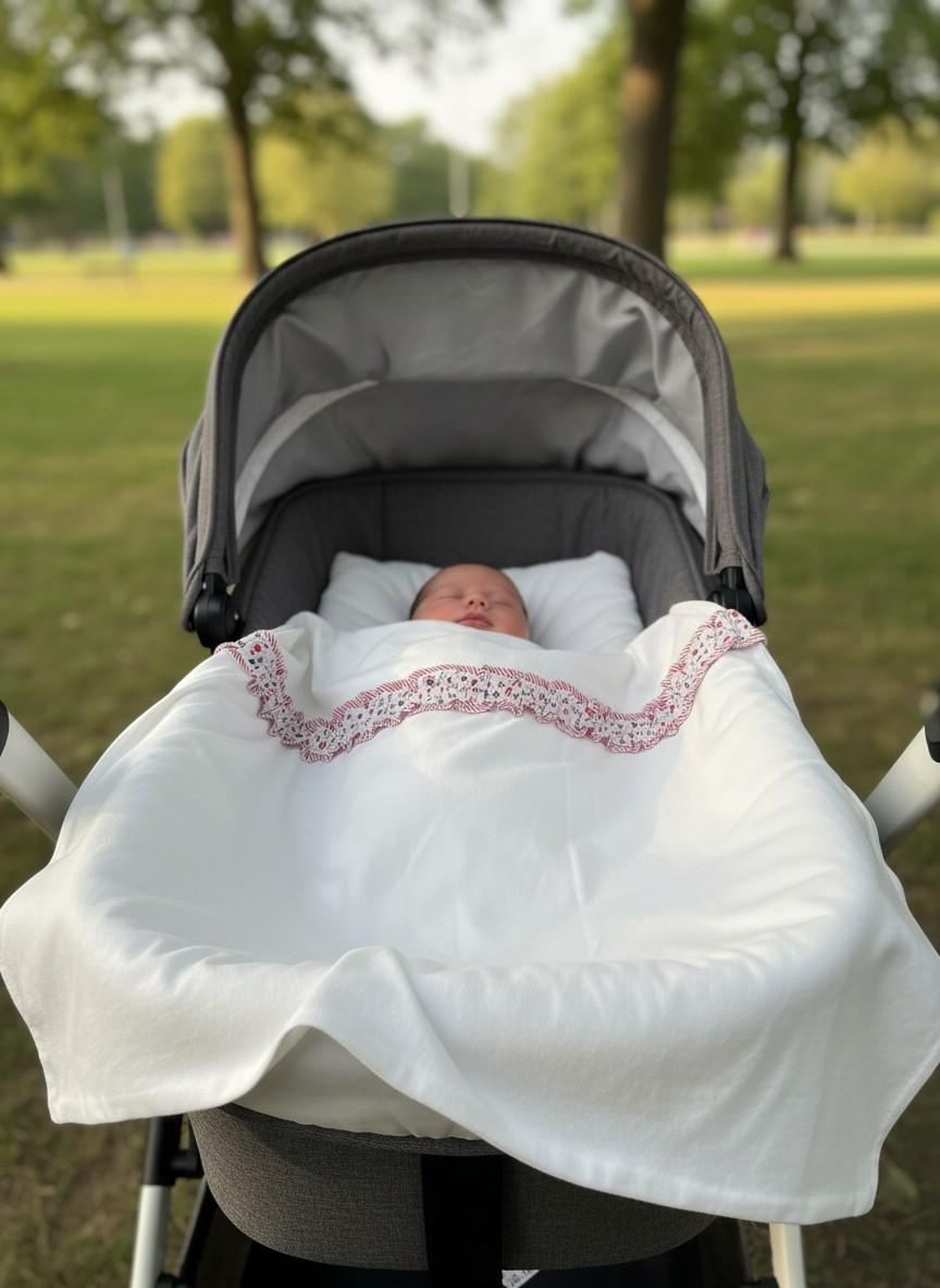 Copertina in cotone con volant COP10 BRS NINNAOH 