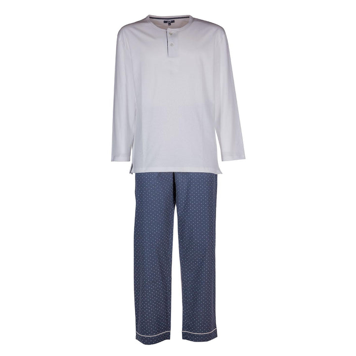 Pigiama in cotone lungo fantasia blu PETER UCL 637 GOLD 