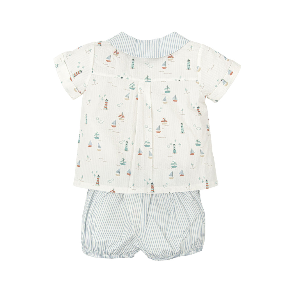 Completo con stampa marina e righe 43420 MU BABIDU 