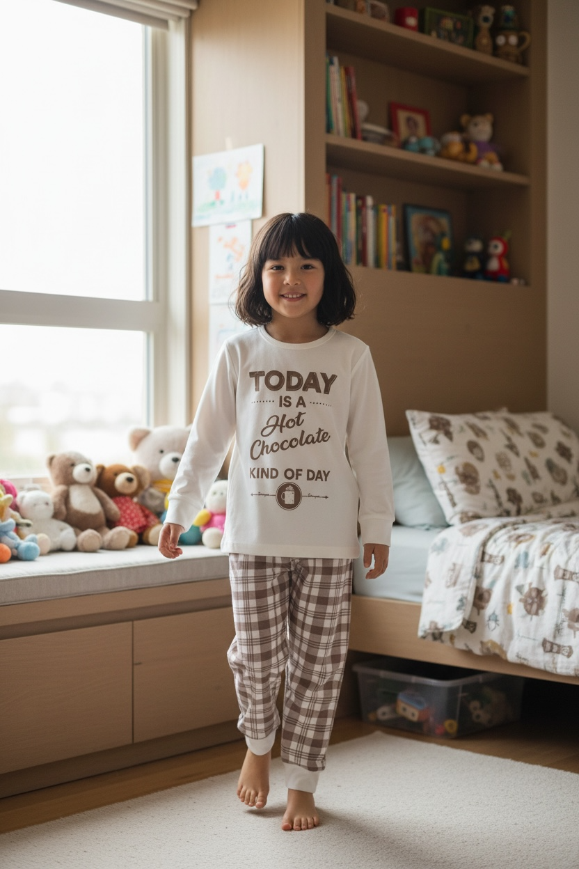 Pigiama in caldo cotone con pantalone tartan 1925I11 160# Sottocoperta R. 